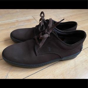 TOD'S Dark Brown Suede Lace-Up Italian Designer Driving Oxfords Shoes 39 US 8
